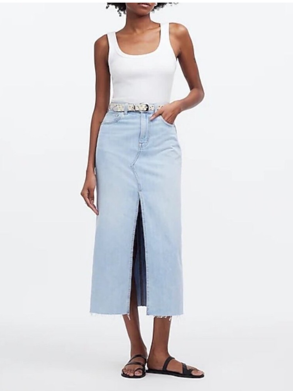 Madewell The Rilee Denim Midi Skirt Jean Skirt NQ801 Size 30